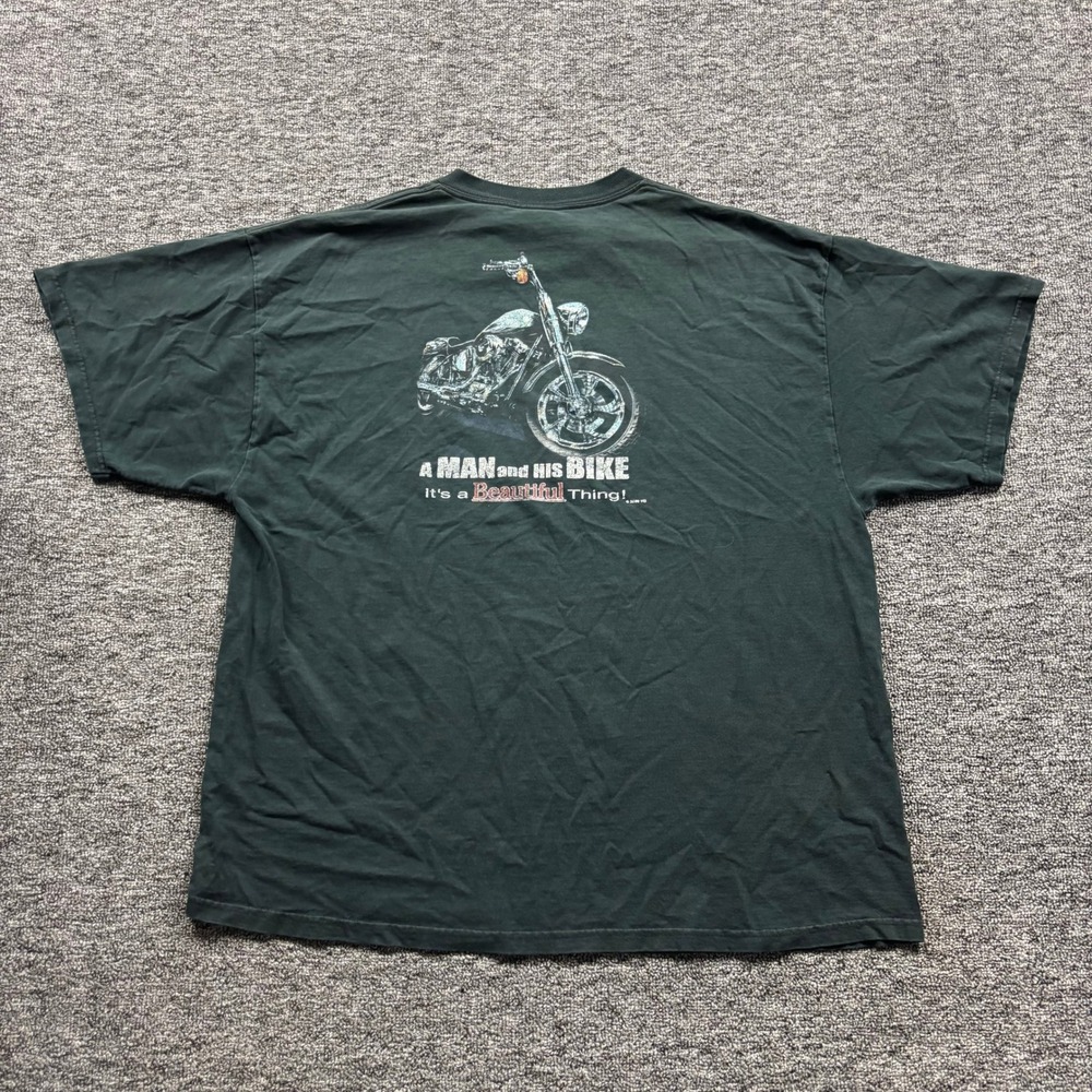 Vintage 2000 Grunge Biker Humor Graphic Black Fader T-Shirt Size 2XL
